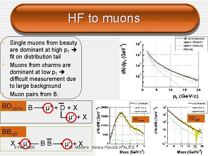 HF to muons • Single muons from beauty • • are dominant at high