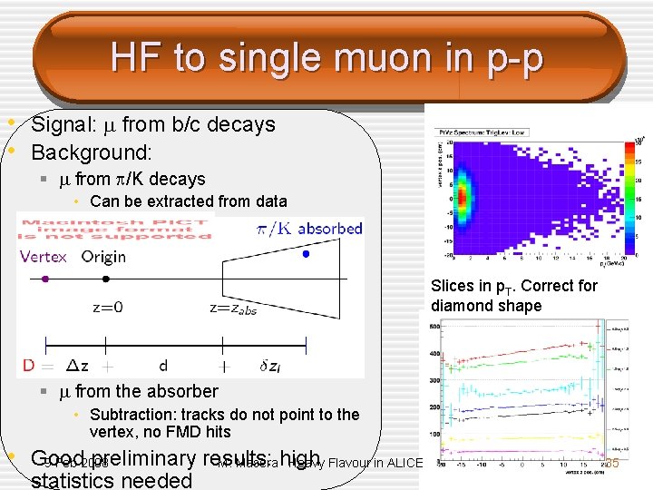 HF to single muon in p-p • Signal: from b/c decays • Background: §