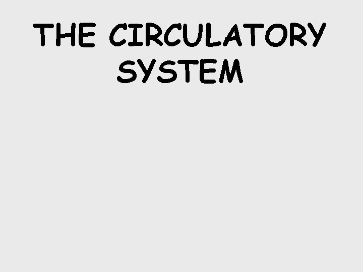 THE CIRCULATORY SYSTEM 