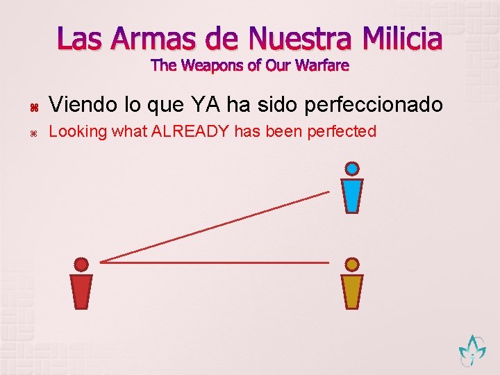 Las Armas de Nuestra Milicia The Weapons of Our Warfare Viendo lo que YA