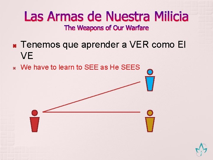 Las Armas de Nuestra Milicia The Weapons of Our Warfare Tenemos que aprender a