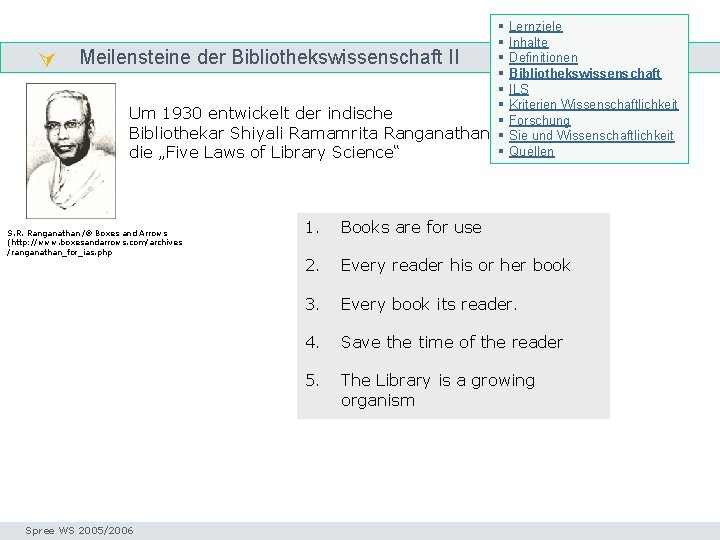  § § § Meilensteine der Bibliothekswissenschaft II § § Geschichte bibliothekswissenschaft § Um