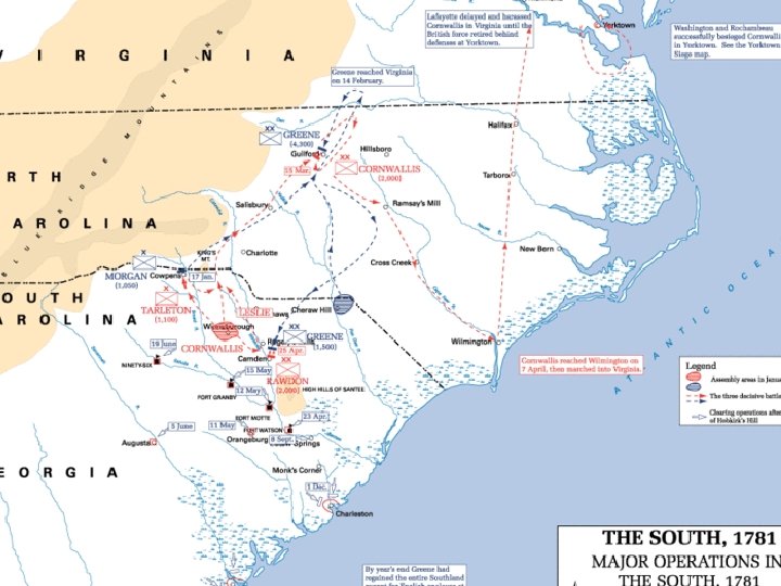 War in the Southern Colonies: 1780 -1781 