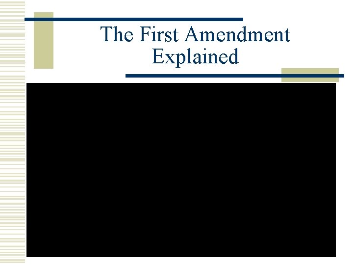 The First Amendment Explained 