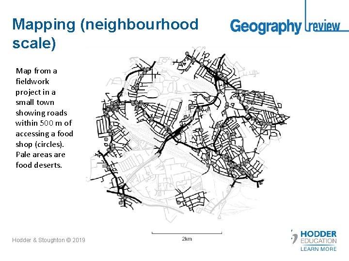 Mapping (neighbourhood scale) Map from a fieldwork project in a small town showing roads