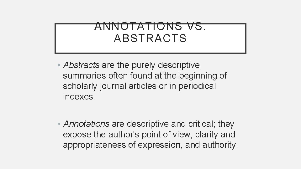 HOW TO PREPARE AN ANNOTATED BIBLIOGRAPHY Coach Peralta