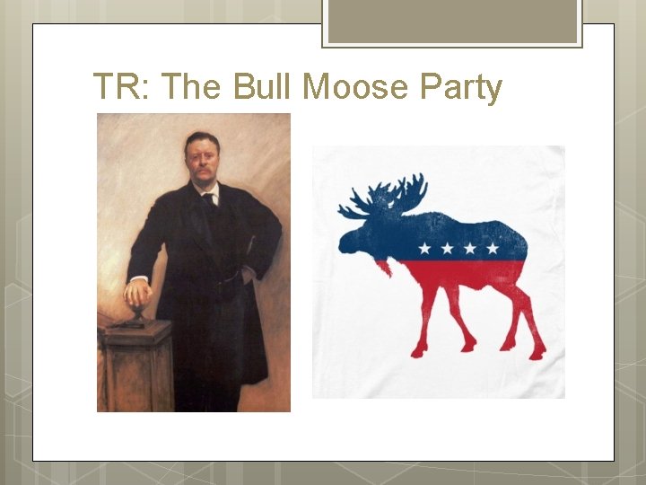 TR: The Bull Moose Party TR: The Bull Moose Party