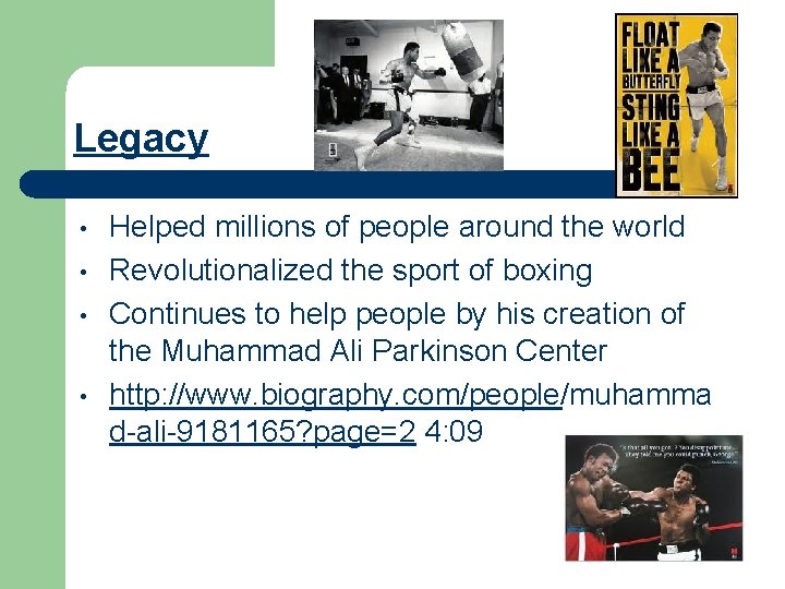 Legacy • • Helped millions of people around the world Revolutionalized the sport of