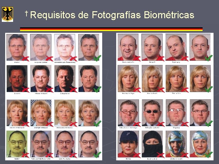 † Requisitos de Fotografías Biométricas 