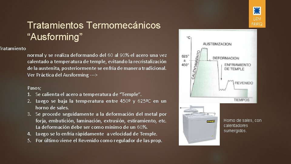 Tratamientos Termomecánicos “Ausforming” normal y se realiza deformando del 60 al 90% el acero