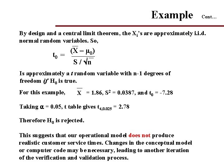 Example Cont… By design and a central limit theorem, the Xi’s are approximately i. Example Cont… By design and a central limit theorem, the Xi’s are approximately i.