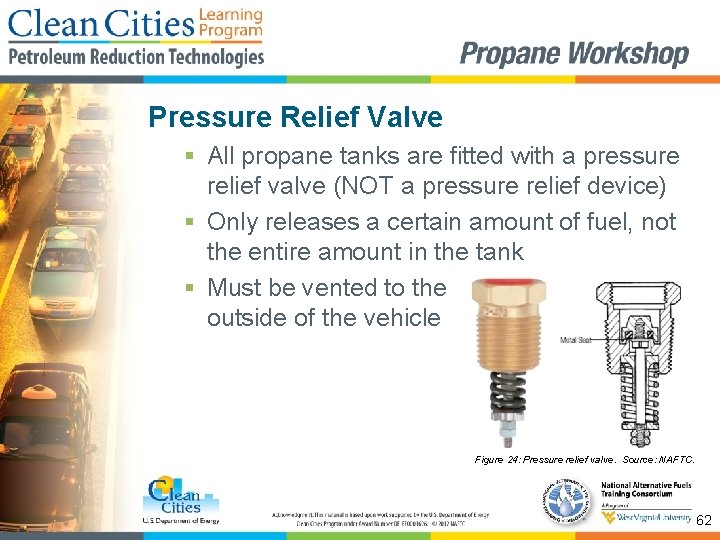 Pressure Relief Valve § All propane tanks are fitted with a pressure relief valve