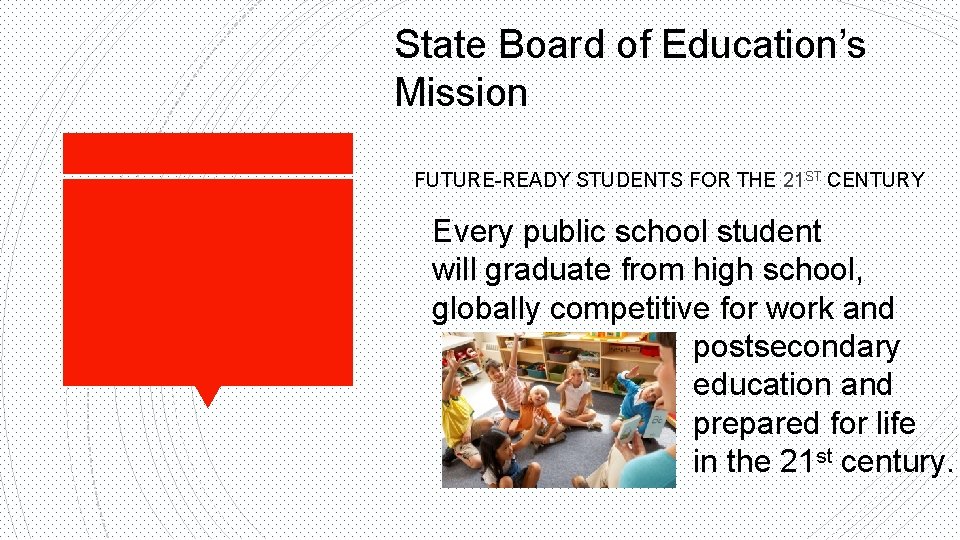 State Board of Education’s Mission FUTURE-READY STUDENTS FOR THE 21 ST CENTURY Every public