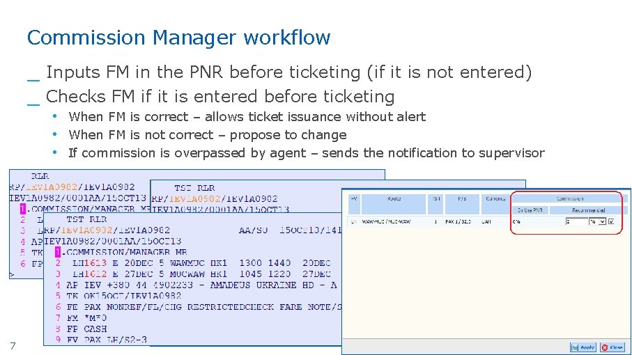 Commission Manager workflow _ Inputs FM in the PNR before ticketing (if it is