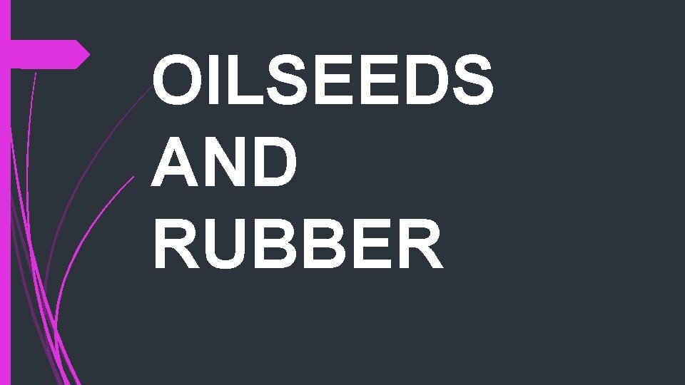 OILSEEDS AND RUBBER 