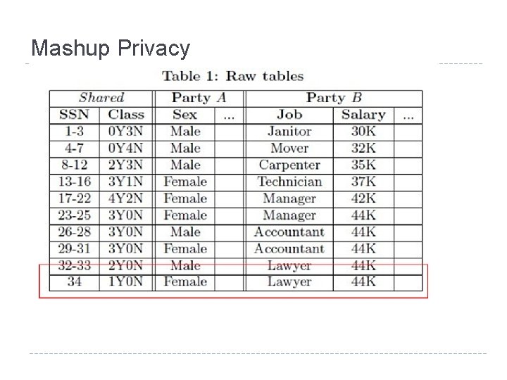 Mashup Privacy 