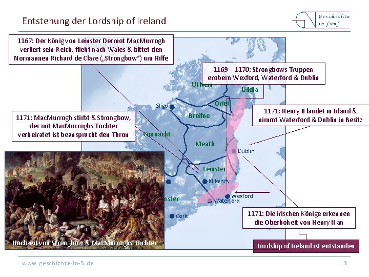 Entstehung der Lordship of Ireland 1167: Der König von Leinster Dermot Mac. Murrogh Irland