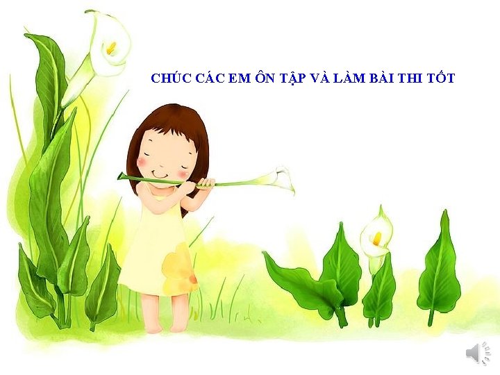 CHÚC CÁC EM ÔN TẬP VÀ LÀM BÀI THI TỐT 