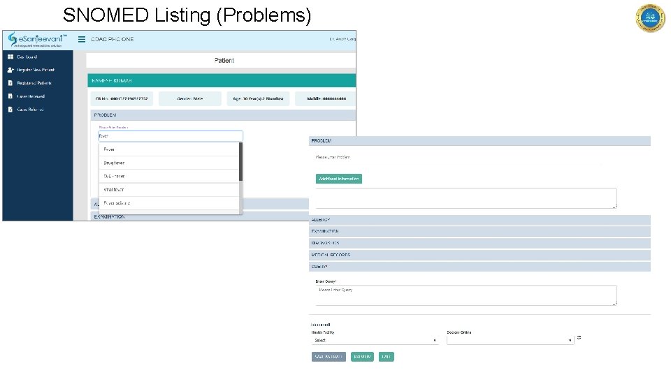 SNOMED Listing (Problems) 