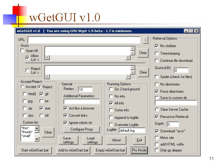 w. Get. GUI v 1. 0 11 