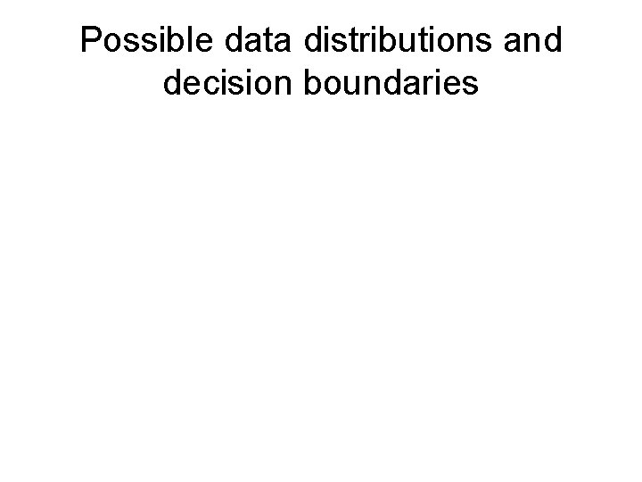 Possible data distributions and decision boundaries 