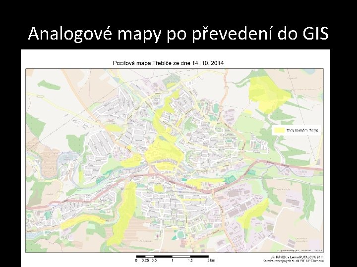 Analogové mapy po převedení do GIS 