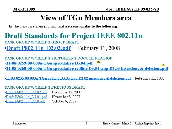 March 2008 doc. : IEEE 802. 11 -08/0259 r 0 View of TGn Members