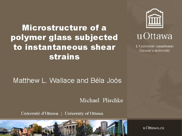 Microstructure of a polymer glass subjected to instantaneous shear strains Matthew L. Wallace and
