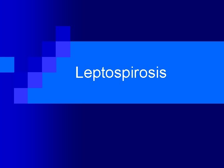 Leptospirosis 