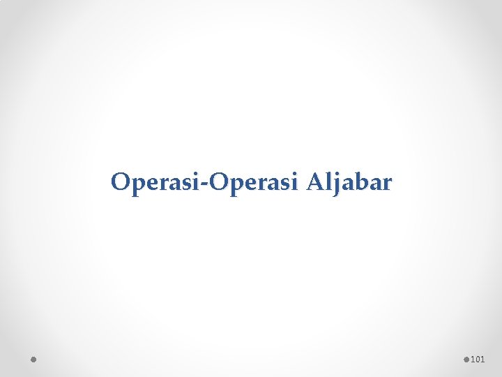 Operasi-Operasi Aljabar 101 