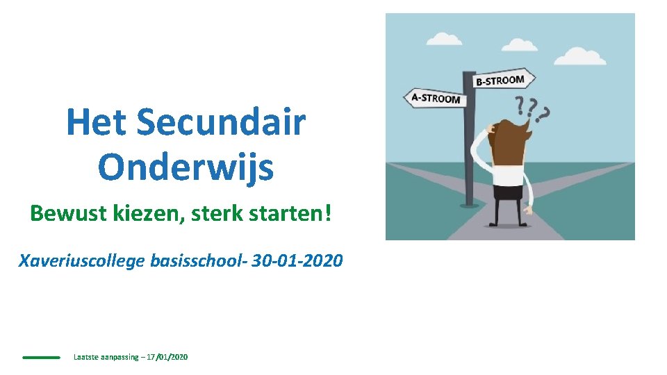 Het Secundair Onderwijs Bewust kiezen, sterk starten! Xaveriuscollege basisschool- 30 -01 -2020 Laatste aanpassing