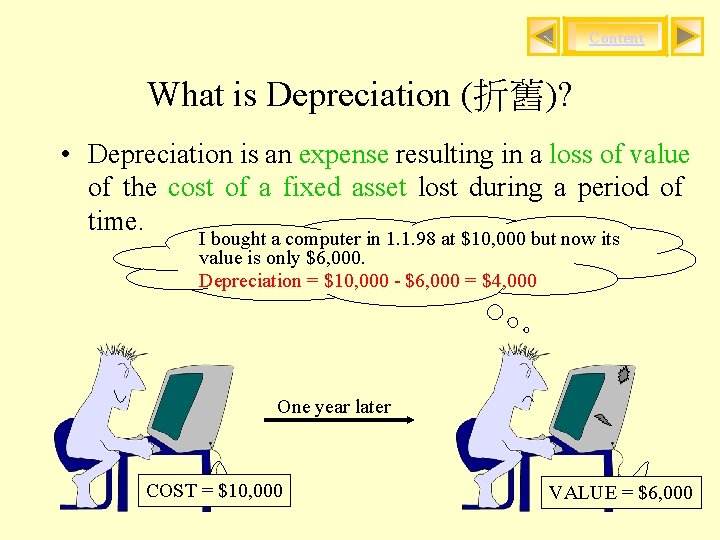 Content What is Depreciation (折舊)? • Depreciation is an expense resulting in a loss