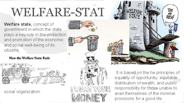 WELFARE-STATE Welfare state, concept of government in which the state plays a key role