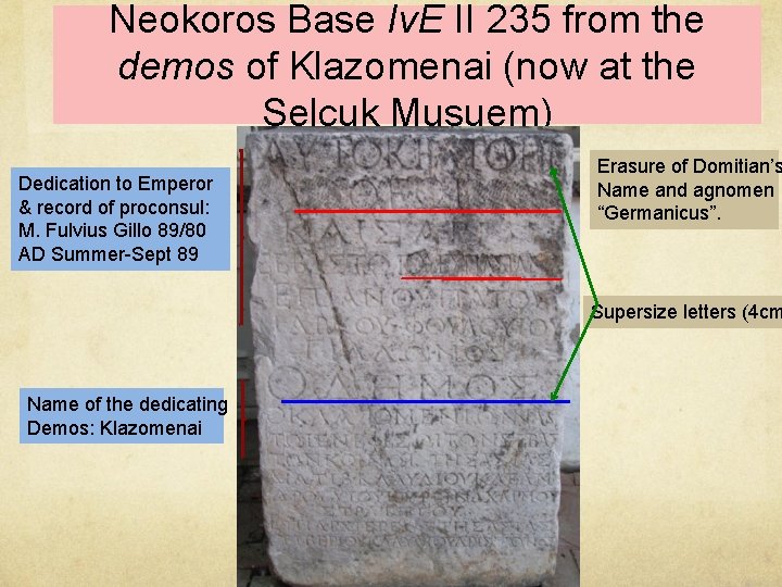 Neokoros Base Iv. E II 235 from the demos of Klazomenai (now at the