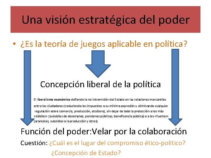 Una visión estratégica del poder • ¿Es la teoría de juegos aplicable en política?
