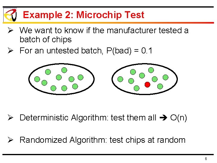 Example 2: Microchip Test Ø We want to know if the manufacturer tested a