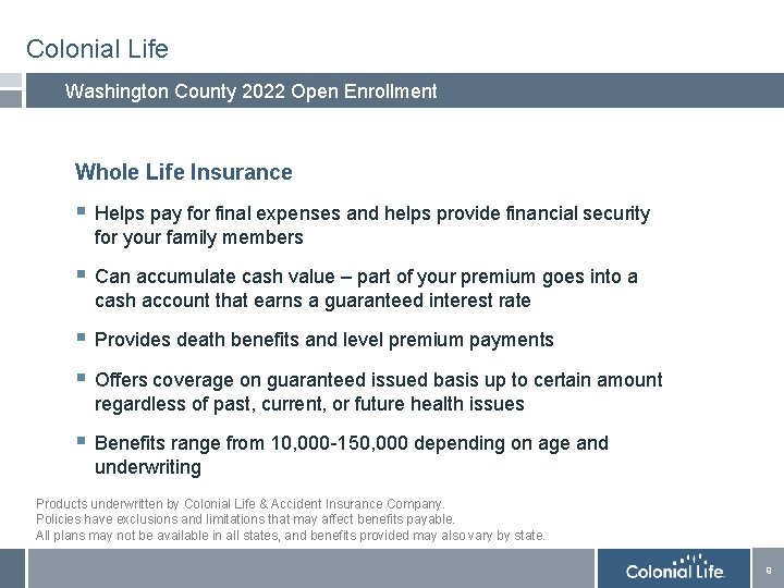 Colonial Life Accident Insurance Company Washington County 2022