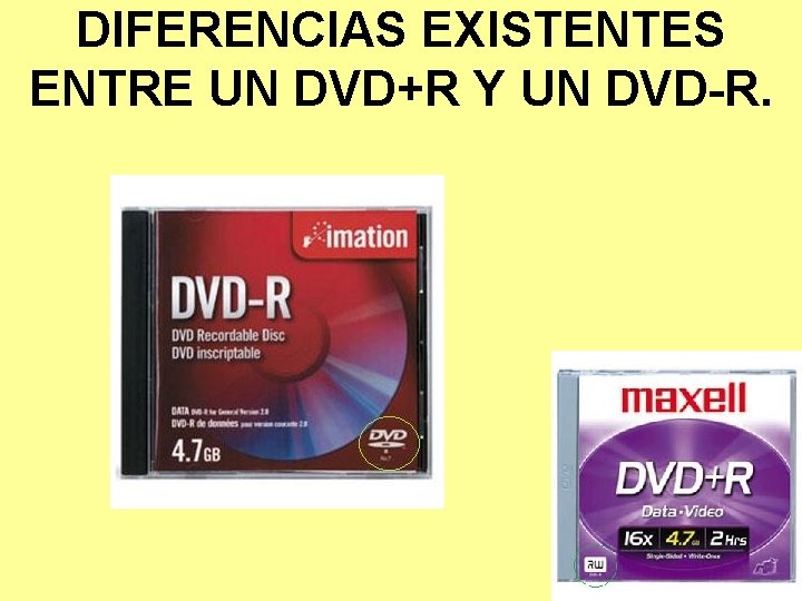 DIFERENCIAS EXISTENTES ENTRE UN DVD+R Y UN DVD-R. 