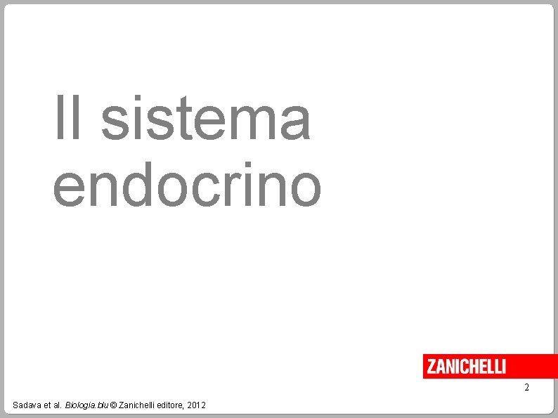 Il sistema endocrino 2 Sadava et al. Biologia. blu © Zanichelli editore, 2012 