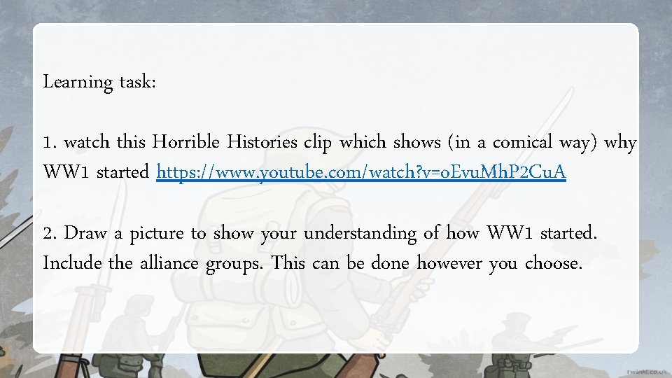 Learning task: 1. watch this Horrible Histories clip which shows (in a comical way) Learning task: 1. watch this Horrible Histories clip which shows (in a comical way)