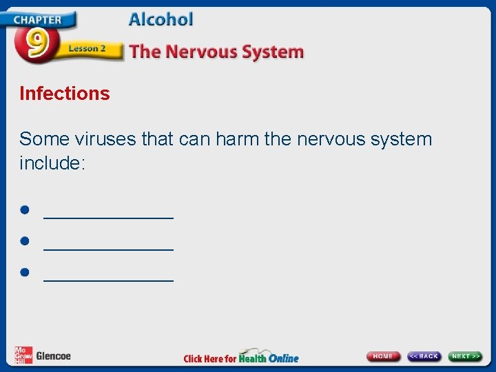 Infections Some viruses that can harm the nervous system include: ____________ 