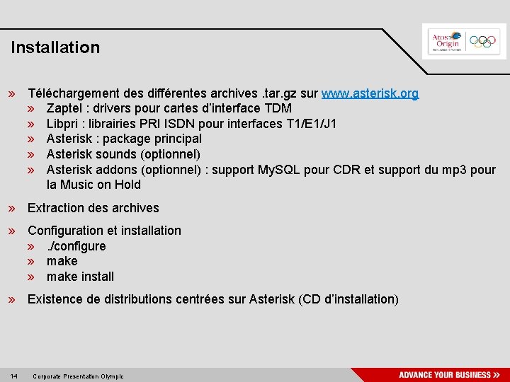 Installation » Téléchargement des différentes archives. tar. gz sur www. asterisk. org » Zaptel
