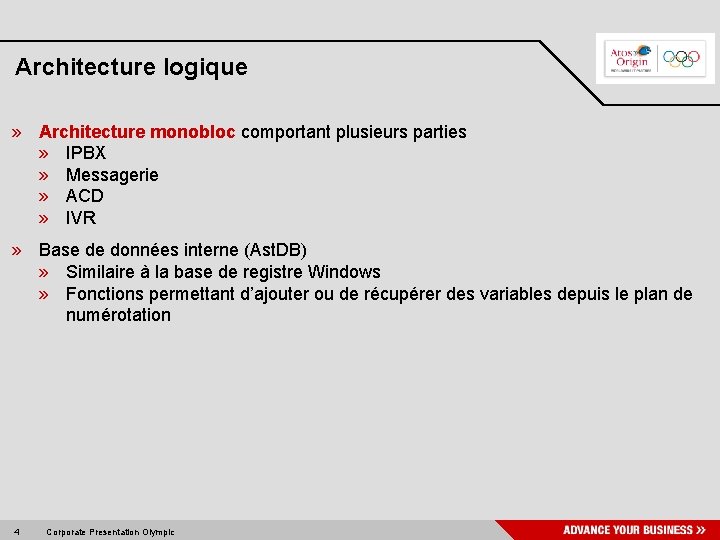 Architecture logique » Architecture monobloc comportant plusieurs parties » IPBX » Messagerie » ACD