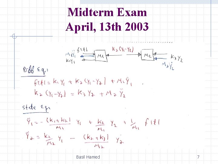 Midterm Exam April, 13 th 2003 Basil Hamed 7 