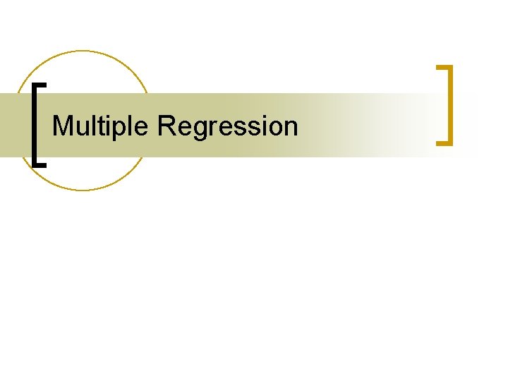 Multiple Regression 