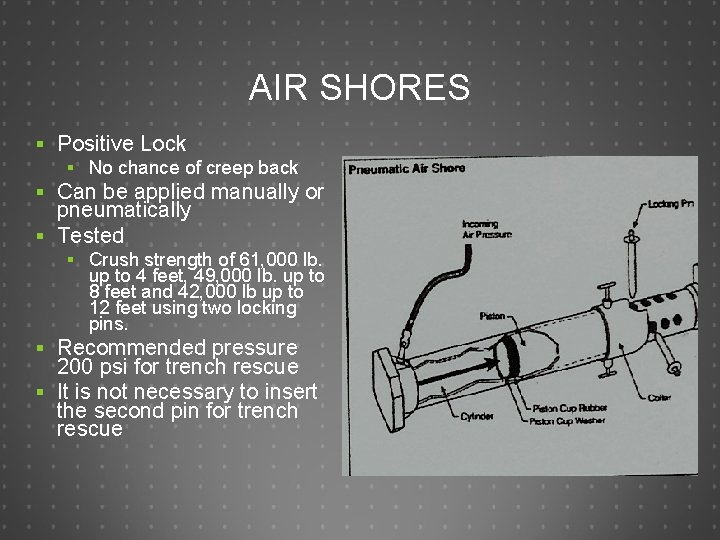 AIR SHORES § Positive Lock § No chance of creep back § Can be