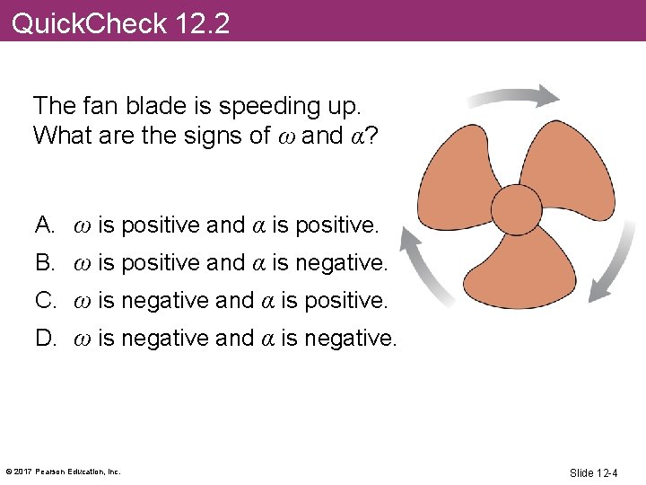 Quick. Check 12. 2 The fan blade is speeding up. What are the signs