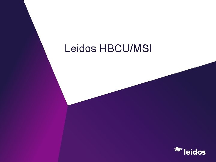 Leidos HBCU/MSI 