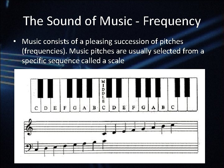 The Sound of Music - Frequency • Music consists of a pleasing succession of The Sound of Music - Frequency • Music consists of a pleasing succession of