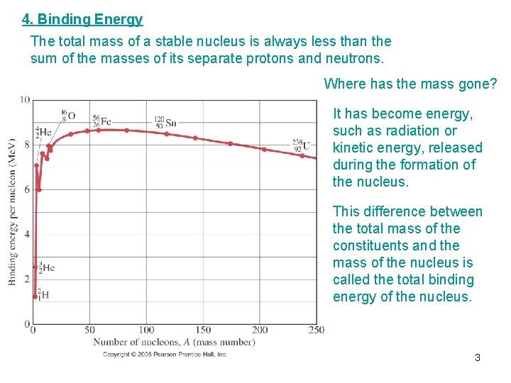 4. Binding Energy The total mass of a stable nucleus is always less than 4. Binding Energy The total mass of a stable nucleus is always less than